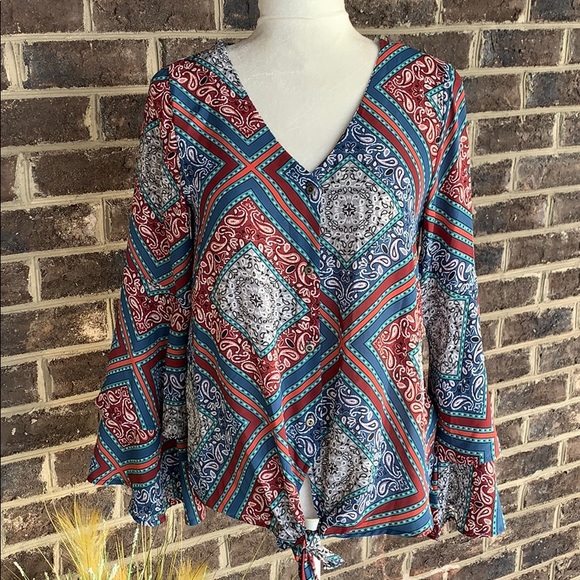 NWT Altar’d State Button Down front tie Top - Picture 1 of 8